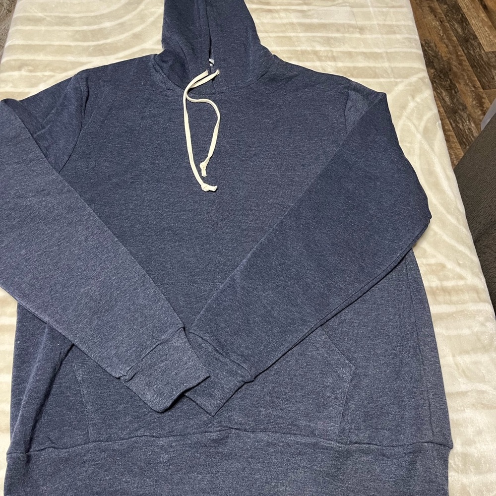 Alternative Blue Hoodie with Drawstring Large